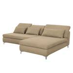 Ecksofa Rockford II Webstoff Beige - Longchair davorstehend rechts