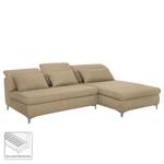 Hoekbank Rockford II geweven stof - Beige - Longchair vooraanzicht rechts