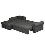 Ecksofa Summer Romance mit Schlaffunktion - Webstoff - Dunkelgrau - Longchair davorstehend links