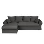 Ecksofa Summer Romance mit Schlaffunktion - Webstoff - Dunkelgrau - Longchair davorstehend links