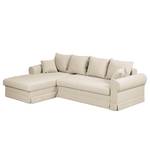 Ecksofa Summer Romance mit Schlaffunktion - Webstoff - Hellbeige - Longchair davorstehend links