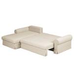 Ecksofa Summer Romance mit Schlaffunktion - Webstoff - Hellbeige - Longchair davorstehend links