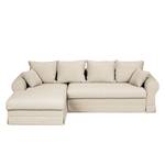 Ecksofa Summer Romance mit Schlaffunktion - Webstoff - Hellbeige - Longchair davorstehend links