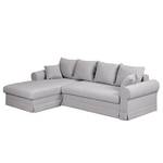 Ecksofa Summer Romance mit Schlaffunktion - Webstoff - Lichtgrau - Longchair davorstehend links