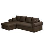 Ecksofa Summer Romance mit Schlaffunktion - Webstoff - Havanna - Longchair davorstehend links