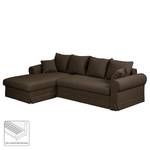 Ecksofa Summer Romance mit Schlaffunktion - Webstoff - Havanna - Longchair davorstehend links