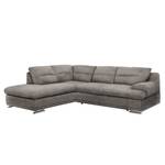 Ecksofa Rollin Microfaser - Cappuccino - Ottomane davorstehend links - Schlaffunktion - Bettkasten