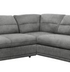 Ecksofa Rollin Microfaser - Lichtgrau - Ottomane davorstehend links - Keine Funktion