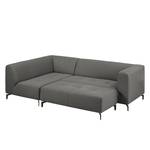 Ecksofa Rosewood Webstoff Rauchgrau - Ottomane davorstehend links - Mit Hocker