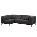 Ecksofa Rosewood Webstoff Dunkelgrau - Ottomane davorstehend links - Ohne Hocker