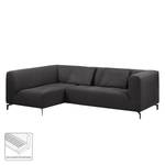 Ecksofa Rosewood Webstoff Dunkelgrau - Ottomane davorstehend links - Ohne Hocker