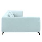 Ecksofa Rosewood Webstoff Pastellblau - Ottomane davorstehend links - Ohne Hocker