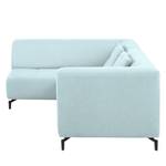 Ecksofa Rosewood Webstoff Pastellblau - Ottomane davorstehend links - Ohne Hocker