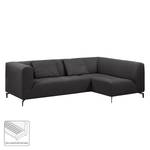 Ecksofa Rosewood Webstoff Dunkelgrau - Ottomane davorstehend rechts - Mit Hocker