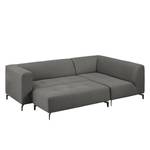 Ecksofa Rosewood Webstoff Rauchgrau - Ottomane davorstehend rechts - Mit Hocker