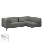 Ecksofa Rosewood Webstoff Rauchgrau - Ottomane davorstehend rechts - Mit Hocker