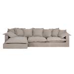 Ecksofa Rouen Webstoff Beige - Longchair davorstehend links