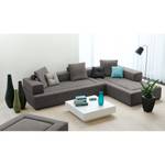 Hoekbank Roxbury II geweven stof - Stof Kiara: Grijs - Breedte: 300 cm