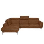 Ecksofa Ryley Kunstleder Antiklederlook - Cognac - Longchair davorstehend links