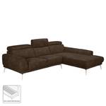 Ecksofa Ryley Kunstleder Antiklederlook - Braun - Longchair davorstehend rechts