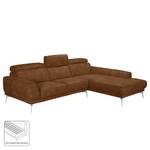 Ecksofa Ryley Kunstleder Antiklederlook - Cognac - Longchair davorstehend rechts