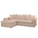 Ecksofa Saltum Webstoff Rosa - Longchair davorstehend links