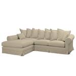 Ecksofa Saltum Webstoff Sand - Longchair davorstehend links