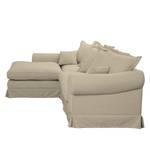 Ecksofa Saltum Webstoff Sand - Longchair davorstehend links