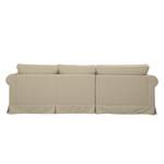 Ecksofa Saltum Webstoff Sand - Longchair davorstehend links