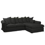 Ecksofa Saltum Webstoff Anthrazit - Longchair davorstehend rechts