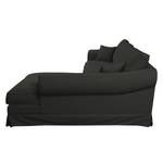 Ecksofa Saltum Webstoff Anthrazit - Longchair davorstehend rechts