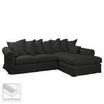 Ecksofa Saltum Webstoff Anthrazit - Longchair davorstehend rechts