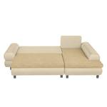 Ecksofa Samuro mit Schlaffunktion - Flachgewebe / Strukturstoff - Beige - Longchair davorstehend rechts