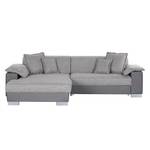 Ecksofa San Pedro Kunstleder / Strukturstoff - Grau - Longchair davorstehend links