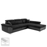 Ecksofa Exelby Microfaser / Kunstleder - Schwarz