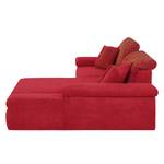 Ecksofa Sare II Microfaser / Strukturstoff Rot - Longchair davorstehend rechts - Keine Funktion