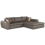 Ecksofa Cat Island (mit Schlaffunktion) beidseitig montierbar - Kunstleder - Grau / Beige