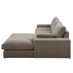 Ecksofa Seaton Webstoff - Sandgrau - Longchair davorstehend rechts