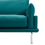 Ecksofa Seattle II Echtleder - Longchair/Ottomane davorstehend rechts - Petrol