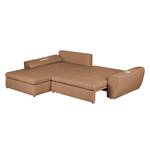 Ecksofa Seward (mit Schlaffunktion) I Kunstleder - Camel - Longchair davorstehend links