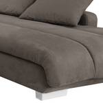 Ecksofa Seymore Microfaser Dunkelgrau - Longchair davorstehend rechts