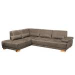 Ecksofa Seymoure Microfaser Havanna - Longchair davorstehend links - Keine Funktion