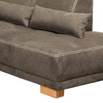 Ecksofa Seymoure Microfaser Havanna - Longchair davorstehend rechts - Keine Funktion