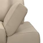 Hoekbank Silvano beige echt leer longchair vooraanzicht links met 1 hoofdsteun