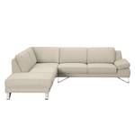 Ecksofa Silvano I Webstoff Webstoff - Beige - Longchair davorstehend links - Ohne Kopfstütze