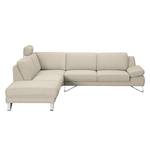 Ecksofa Silvano I Webstoff Webstoff - Beige - Longchair davorstehend links - Mit Kopfstütze