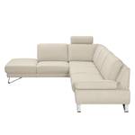 Ecksofa Silvano I Webstoff Webstoff - Beige - Longchair davorstehend links - Mit Kopfstütze