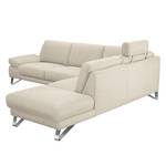 Ecksofa Silvano I Webstoff Beige - Longchair davorstehend rechts - Ohne Kopfstütze