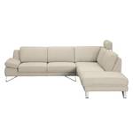 Ecksofa Silvano I Webstoff Webstoff - Beige - Longchair davorstehend rechts - Mit Kopfstütze