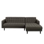 Ecksofa Sindi Webstoff - Braungrau - Longchair davorstehend rechts